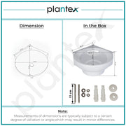 Plantex Ceramic White Corner Wash Basin/Wall Mount Basin for Bathroom/Corner Bathroom Basin/Glossy Small Sink with 10 Years Glaze Warranty by Plantex(Lily -14 x 14 x 5 Inch)