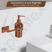 Plantex 304 Grade Stainless Steel Handwash Holder for Wash Basin Liquid Soap Dispenser for Bathroom Accessories - Benz (Rose Gold)