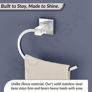 Plantex Aqua Heavy-Duty Stainless Steel Napkin Ring/Towel Ring/Napkin Holder/Towel Hanger/Bathroom Accessories (Chrome) - Pack of 1