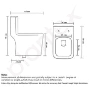 Plantex Commode for Toilet/Rimless Ceramic Western Commode/6D Siphonic Tornado Western Toilet with Soft Closing Toilet Seat - S Trap Outlet (M03, Brown)