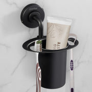 Plantex Tumbler Holder for Barthroom/304 Grade Stainless Steel Toothbrush Holder/Toothpaste Holder/Bathroom Accessories - Pack of 1 (Black)