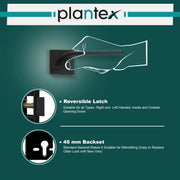 Plantex Triple Security Door Lock for Home/Main Door Lock Set with 3 Years of Warranty/Mortise Locks for Door with Brass Body & Cylinder (7058 â€“ Black)
