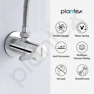 Plantex Pure Brass Single Lever Angle Cock for Bathroom/Wash Basin/Single Way Cock with Teflon Tap for Kitchen/Kitchen and Bathroom Accessories (ORE-1404, Chrome)