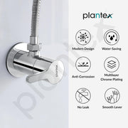 Plantex Pure Brass Single Lever Angle Cock for Bathroom/Wash Basin/Single Way Cock with Teflon Tap for Kitchen/Kitchen and Bathroom Accessories (ORE-1404, Chrome)