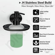 Plantex J4 Stainless Steel Liquid Soap Dispenser/Shampoo Dispenser for Wash Basin/Hand Wash Dispenser Wall Mounted/Bathroom Accessories (PVD Black Finish) Onix