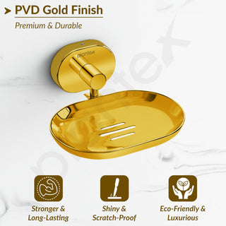 Plantex J4 Stainless Steel Wall Mounted Soap Holder for Bathroom/Soap Holder for Kitchen/Soap Stand for Bathroom/Bathroom Accessories (PVD Gold Finish) Onix