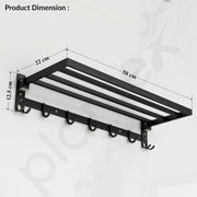 Plantex Stainless Steel Folding Towel Rack/Towel Holder/Towel Bar/24 Inch Towel Stand for Bathroom/Bathroom Accessories - Pack of 1 (APS-1318, Black)