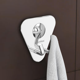 Plantex Pyramid Stainless Steel Robe Hook for Bathroom/Cloth Stand/Towel Hanger/Bathroom Accessories (Chrome) - Pack of 1