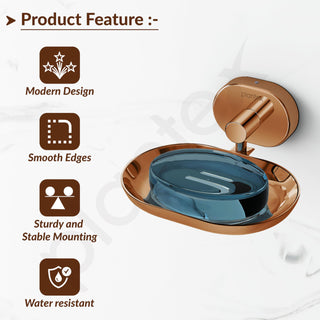 Plantex J4 Stainless Steel Wall Mounted Soap Holder for Bathroom/Soap Holder for Kitchen/Soap Stand for Bathroom/Bathroom Accessories (PVD Rose Gold Finish) Onix