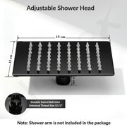 Plantex Stainless Steel Overhead Shower 6 x 6 inch with Water-Saving Technology/High pressure Rain Shower Head without Arm/Bathroom Shower -(Ultra Slim-PVD Black)