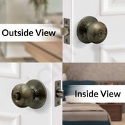 Plantex Bathroom Door Lock/Keyless Cylindrical Lock for Bathroom/Balcony/Tubular Door Knob/Handle (Without key-Brass Antique)