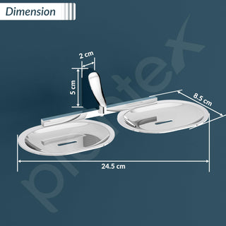 Plantex Rich Brass Unique Dual Soap Holder for Bathroom/Wall Mounted Soap Holder/Soap Stand/Soap Case/Bathroom Accessories (Chrome)