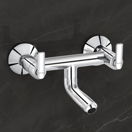 Plantex Pure Brass Bal-516 Non Telephonic Wall Mixer with Water Saving Aerator/Mixer Tap for Bathroom with Brass Wall Flange and Teflon Tape-7 Year Warranty(Mirror Chrome)