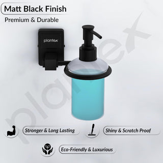Plantex 304 Garde Stainless Steel Liquid Soap Dispenser/Shampoo Dispenser/Hand Wash Dispenser/Bathroom Accessories - Darcy (Black)