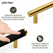 Plantex Stainless Steel & Alluminium Cabinet Handle/900mm Wardrobe Handle for Home/Cupboard Door Pull-Push Handles for Office - Pack of 2 (DTC-3960, Black & Gold)