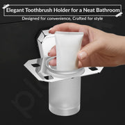 Plantex Tumbler Holder for Bathroom/304 Grade Stainless Steel Toothbrush Holder/Toothpaste/Razor Holder/Bathroom Accessories - Pack of 1 (PM-2406, Chrome)
