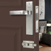 Plantex Heavy Duty Door Lock ÃƒÂ¢Ã¢â€šÂ¬Ã¢â‚¬Å“ Bathroom Door Lock/Mortise 8inch Keyless Plate Handle Set for Home/Bathroom/Store Room/Balcony/Office with Baby Latch (8107, Matt)