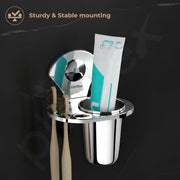Plantex Royal Stainless Steel Tooth Brush Holder/Tumbler Holder/Bathroom Accessories