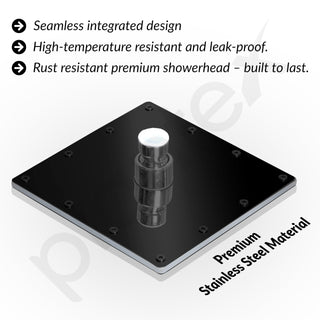 Plantex Stainless Steel Overhead Shower 6 x 6 inch with Water-Saving Technology/High pressure Rain Shower Head without Arm/Bathroom Shower -(Sandwich-PVD Black)