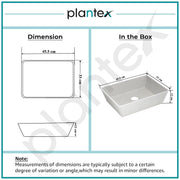 Plantex Table Top Basin for Bathroom/Quartz Rectangle Basin/Vessel Sink Over Counter for Home/Restaurant (White, 18 x 13 x 5 Inch)