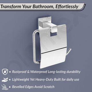 Plantex Aqua Heavy-Duty Stainless Steel Toilet Paper Roll Holder/Toilet Paper Holder in Bathroom/Kitchen/Bathroom Accessories (Chrome) - Pack of 1