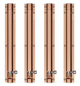 Plantex Stainless Steel 12 inch Tower Bolt/Tower Bolt for Home,Offices Doors and Windows/Tower Bolt for Main Door/Door Latch/Kundi/Chitakini/Door Latch for Windows (Rose Gold, Pack of 4)