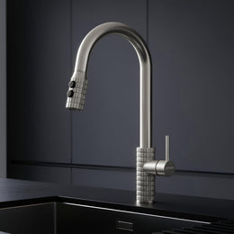 Plantex Pull-Down Kitchen Sink Tap/Pure Brass Sink Tap for Kitchen Basin with 360? Swivel Spout/Kitchen Sink Faucet- (2045, Matt)