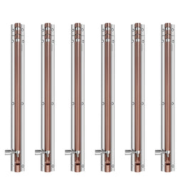 Plantex Heavy Duty 12-inch Joint-Less Tower Bolt for Wooden and PVC Doors for Home Main Door/Bathroom/Windows/Wardrobe - Pack of 6 (703, Rose Gold and Chrome)