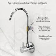 Plantex RO Water Purifier Tap for Kitchen Sink//Drinking Water Tap/Brass 360° Rotatable Wall Mount RO Faucet/Heavy Duty Brass RO Tap for All RO Water Purifiers - Chrome (RO-017)