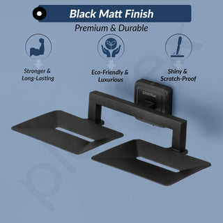 Plantex 304 Grade Stainless Steel Black Dual Soap Holder for Bathroom/Double Soap Dish/Soap Stand/Soap Case/Bathroom Accessories - Decan (Black)
