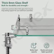 Plantex Glass Setup Box Stand Wall Mounted/Glass Shelf/Wall Shelf Rack/Wall Mount Holder with Wall Brackets (12 X 9 Inch)