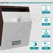 Plantex Letter Box with Key Lock/Suggestion Box for Office - Metal, Wall Mounted, Coffee & White