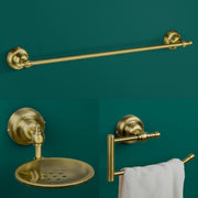 Plantex 304 Grade Stainless Steel Bathroom Accessories Set of 3 - Towel Hanger/Napking Holder/ Soap Holder for Bathroom - Skyllo (Brass Antique)