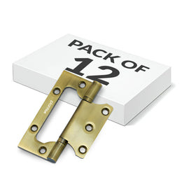 Plantex Stainless Steel Butterfly Hinges for Door/4 Inch x 14 Gauge Hinge/2.5 mm Door Hinge for Home/Office/Hotel/Non-Mortise Hinges - Pack of 12 (Brass Antique)