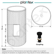 Plantex Acrylic Resin & Quartz Pedestal Basin for Bathroom/One Piece Pedestal Free Standing Round Wash Basin for living Room/Hotel (Grey)