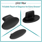 Plantex Knobs for Drawer/Small Drawer Knobs/Knobs for Cabinets/Pull-Push Knobs for Kitchen/Bedroom Drawer - Pack of 4 (Oval, Black)