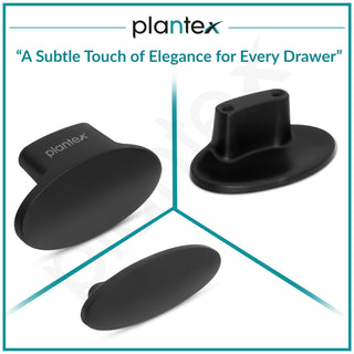 Plantex Knobs for Drawer/Small Drawer Knobs/Knobs for Cabinets/Pull-Push Knobs for Kitchen/Bedroom Drawer - Pack of 3 (Oval, Black)