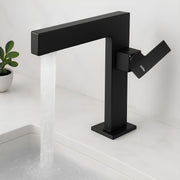 Plantex Single Lever Basin Mixer Tap/Pure Brass Pillar Tap for Wash Basin/Hot and Cold Water Tap for Basin - (7877-Black)