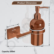 Plantex 304 Grade Stainless Steel Handwash Holder for Wash Basin Liquid Soap Dispenser for Bathroom Accessories - Benz (Rose Gold)