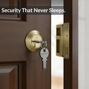 Plantex Heavy Duty Night Latch Door Lock with Key & Knob for Main Door/Inside Opening for Home,Hotel,Office - Pack of 1 (Brass Antique)