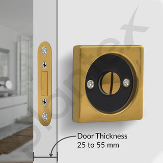Plantex Zinc Door Lock For Bathroom/Pocket Door Latch/Door Hardware For Home/Bedroom/Bathroom - (Dtm-620, Pvd Gold And Black)