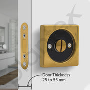 Plantex Zinc Door Lock For Bathroom/Pocket Door Latch/Door Hardware For Home/Bedroom/Bathroom - (Dtm-620, Pvd Gold And Black)