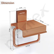 Plantex 304 Grade Stainless Steel Stylish and Durable Toilet Paper Stand/Bathroom Tissue Paper Holder with Mobile Stand/Bathroom Accessories (Crystal,PVD Rose Gold)