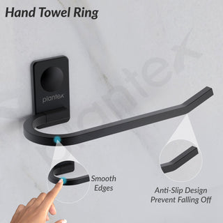 Plantex Metro Platinum Stainless Steel Napkin Ring/Towel Ring/Napkin Holder/Bathroom Accessories - Pack of 1 (Black)