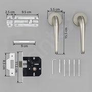 Plantex Heavy Duty Door Lock – Bathroom Door Lock/Mortise Keyless Handle Set for Home/Bathroom/Store Room/Balcony/Office with Baby Latch – (7077 – Satin White & Chrome Finish)