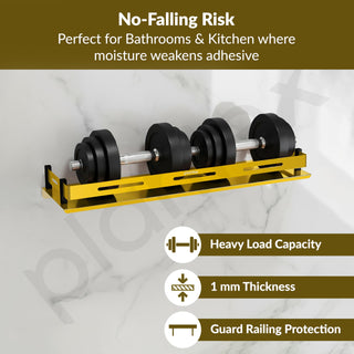 Plantex Shelf for Bathroom/Stainless Steel Shelf/Multipurose Shelf for Bathroom/Bathroom Accessoriece - (18 x 5 Inch, PVD Gold)