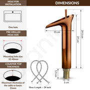 Plantex Pure Brass Basin Mixer Tap Hot & Cold/Single Lever Pillar Cock Water Tap for Wash Basin/Deck Mount- (PVD-Choco)