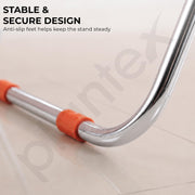 Plantex Cloth Stand for Home/Stainless Steel Foldable Colth Stand/Single Layer Cloth Drying Rack for Balcony - Pack of 1 (Bloom, Chrome)