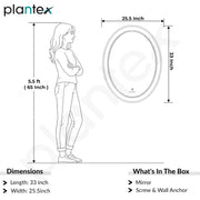 Plantex Resin Frame LED Bathroom Mirror/Designer Mirror for Living Room/Bathroom Mirror with LED Light/Dressing Room  - Oval Shape (White, 32 x 24 Inch)