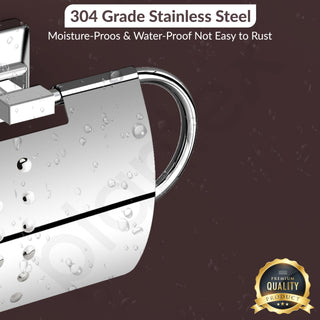 Plantex 304 Grade Stainless Steel Toilet Paper Roll Holder/Toilet Paper Holder/Tissue Paper Roll Holder for Bathroom Accessories - Squaro (Chrome)